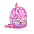 Transparent Pink Allover School Fashionable Bag Backpack